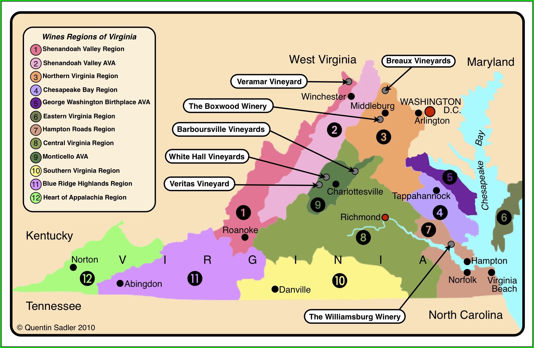 West Virginia Wineries Map