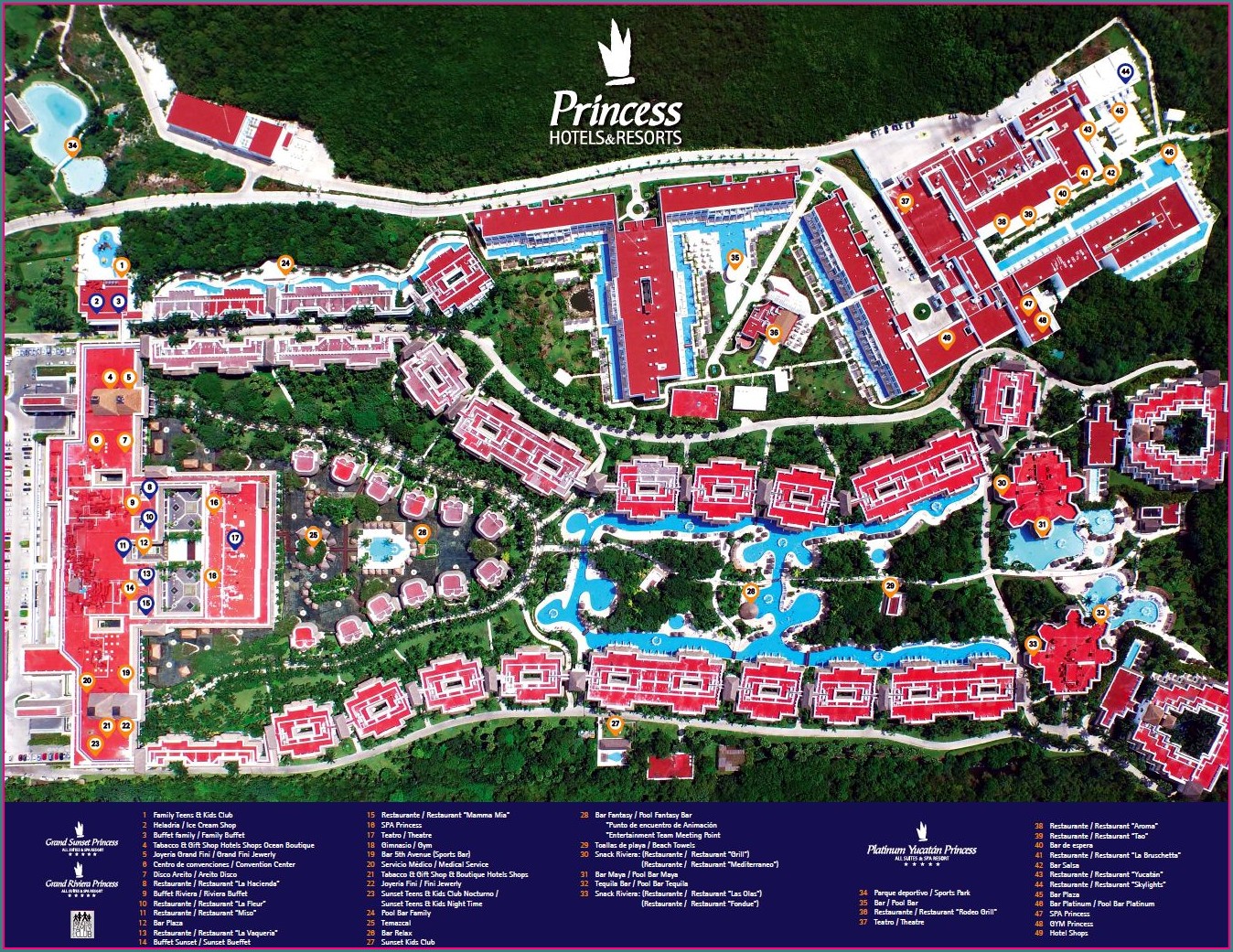 Grand Riviera Princess Resort Map