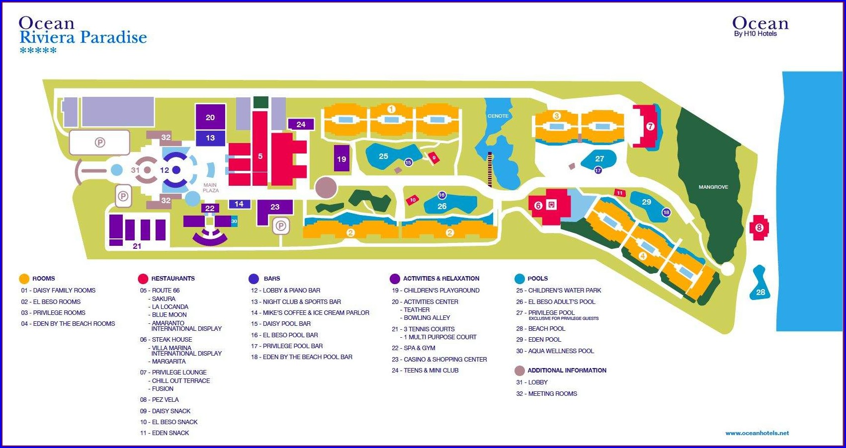 Ocean Riviera Paradise Resort Map