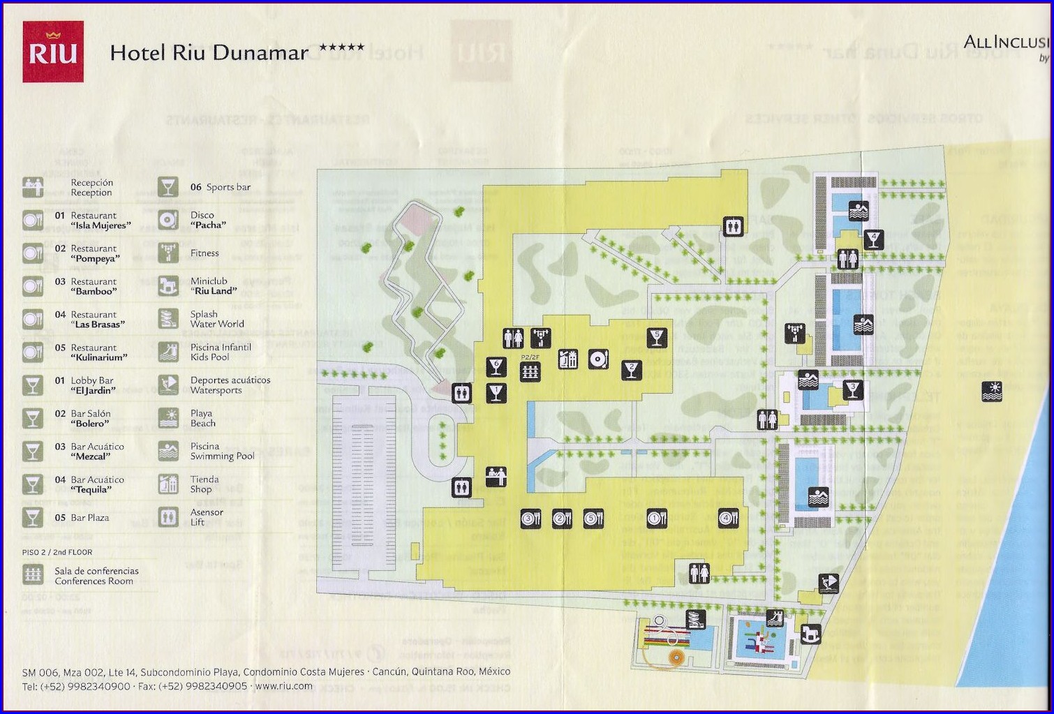 Riu Dunamar Cancun Map