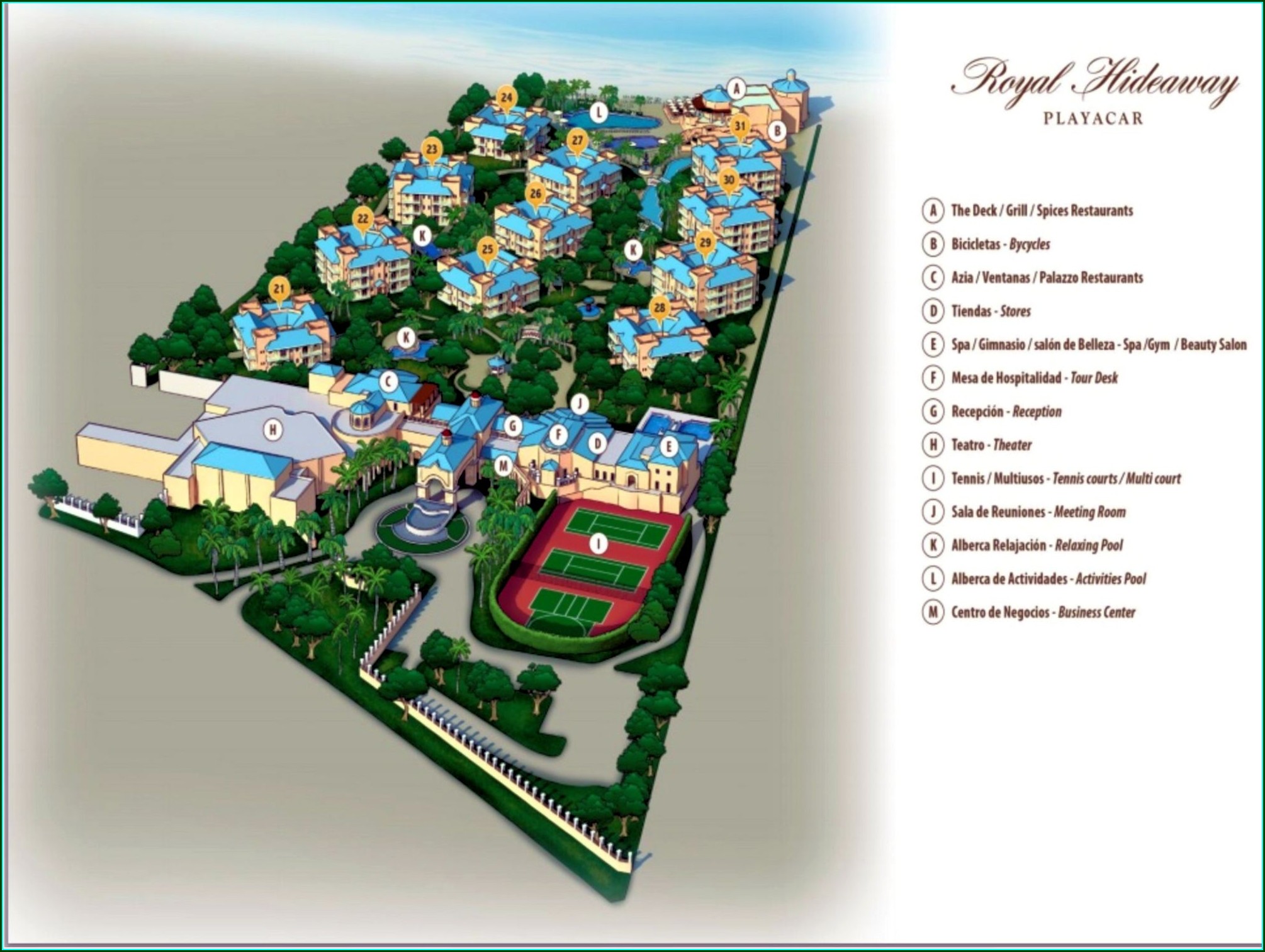 Royal Hideaway Playacar Resort Map