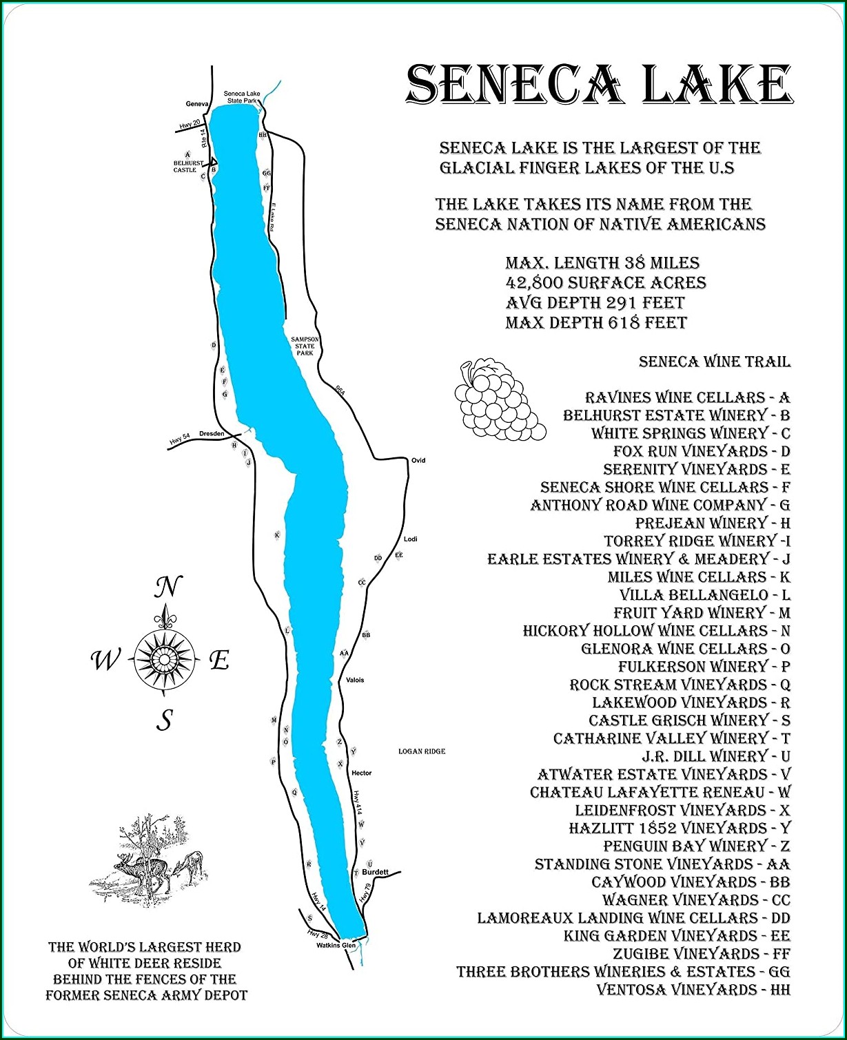 Seneca Lake Wineries And Breweries Map