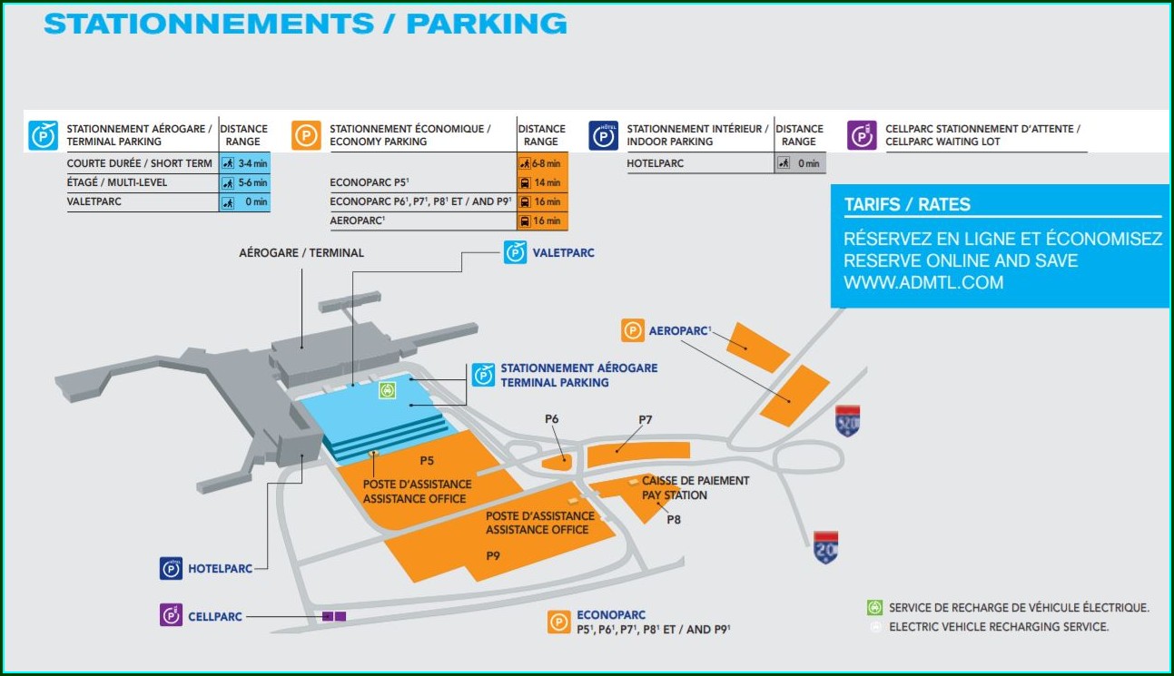 Trudeau Airport Parking Map