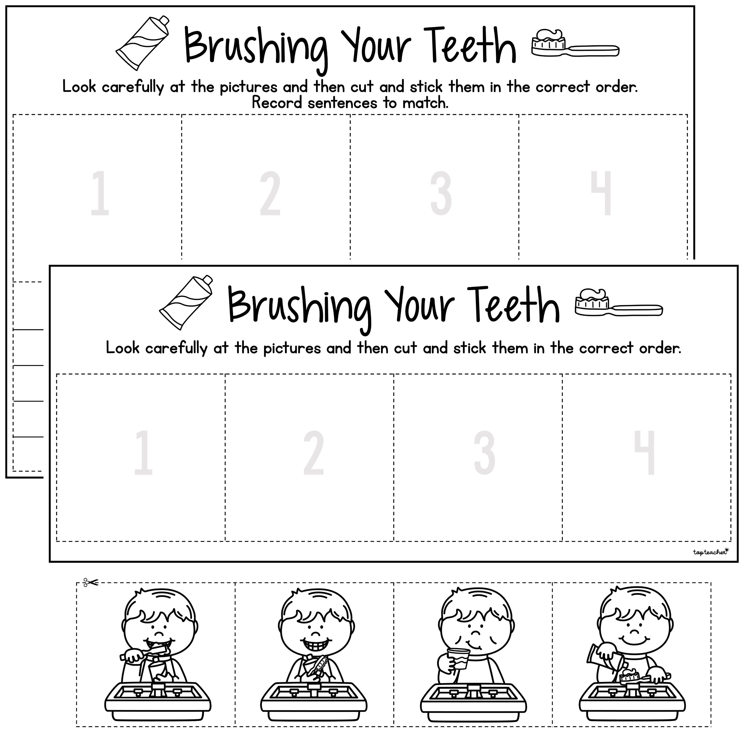 Printable Brushing Teeth Sequence - Printable Calendars AT A GLANCE