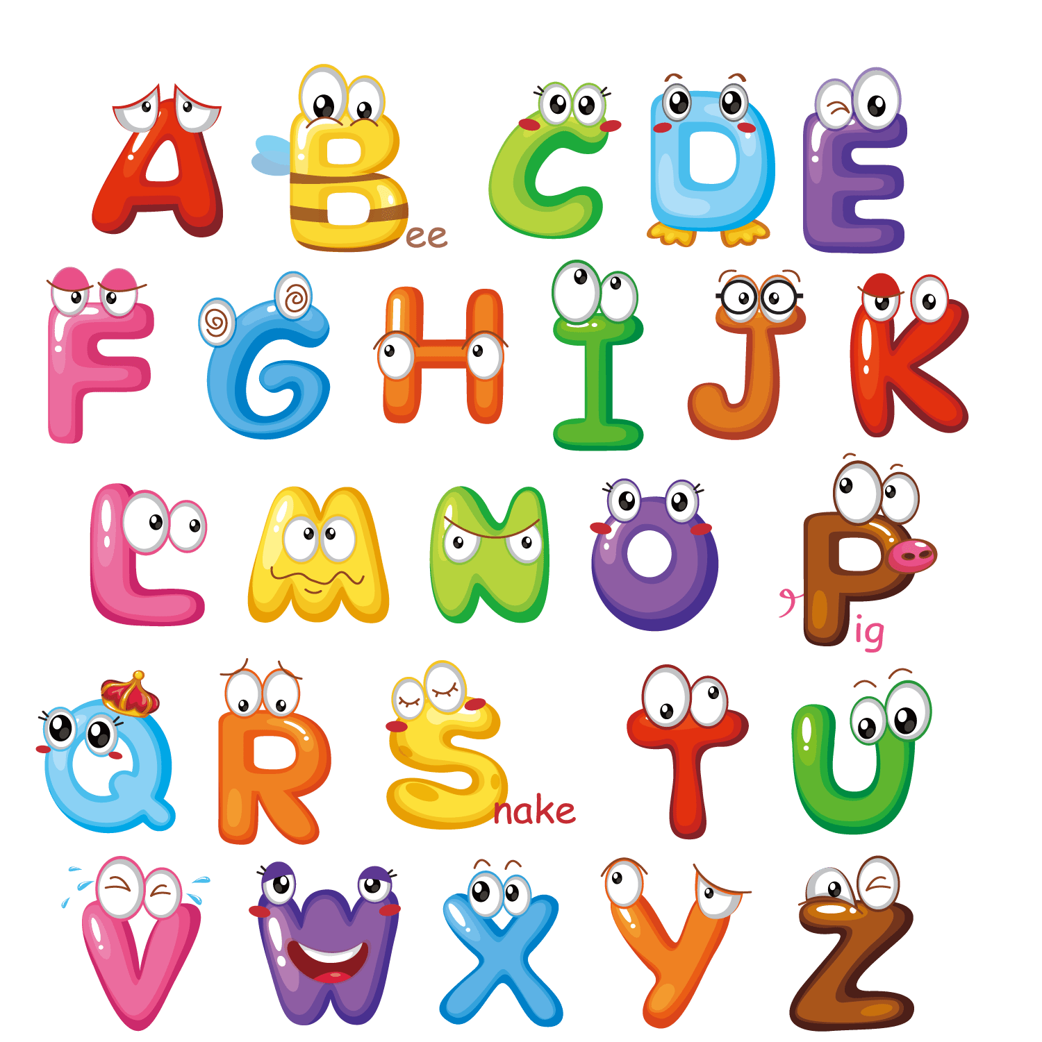 Cartoon Alphabet Letters Clip Art - ART BKP