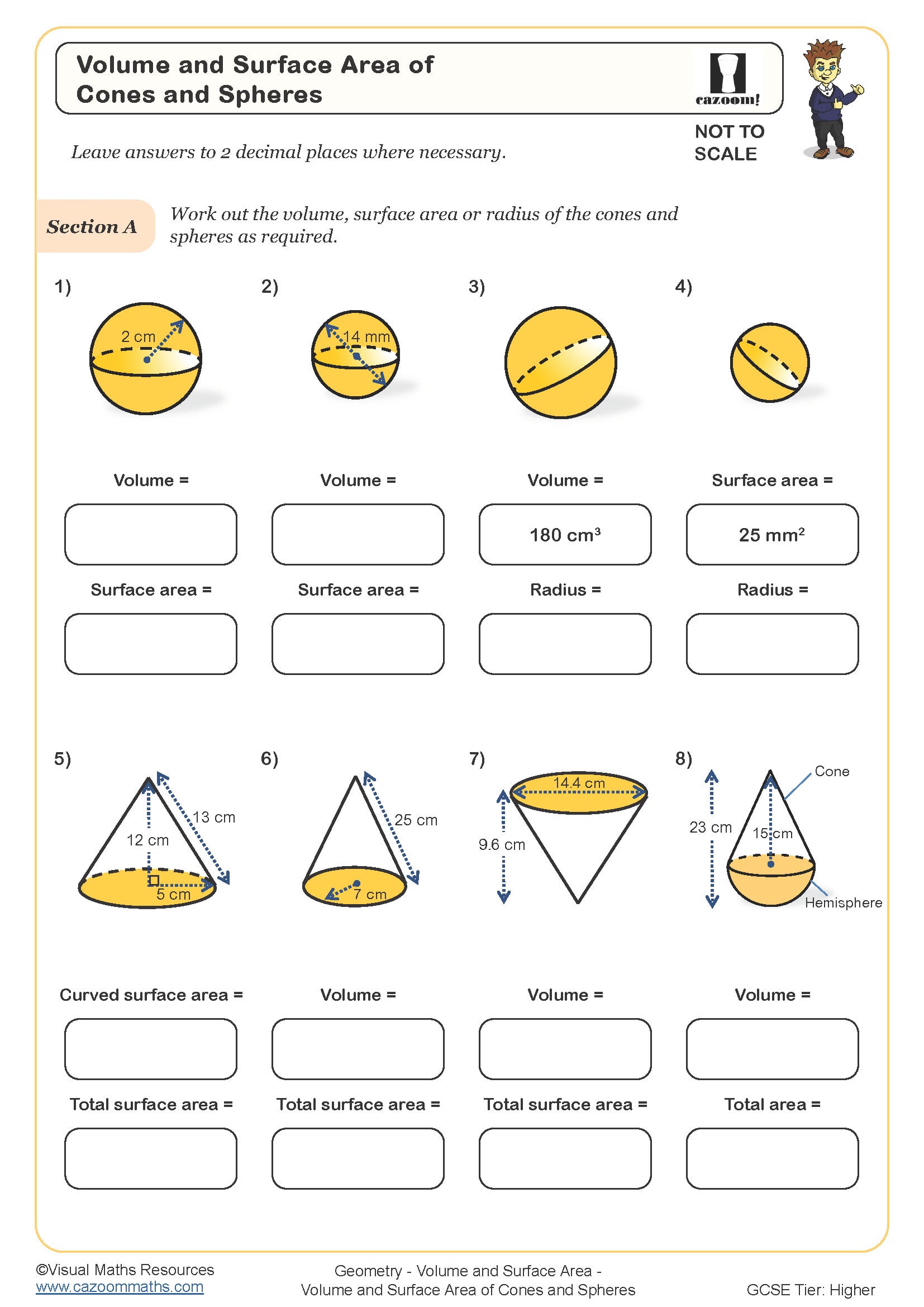 Volume and Surface Area - Worksheets Library