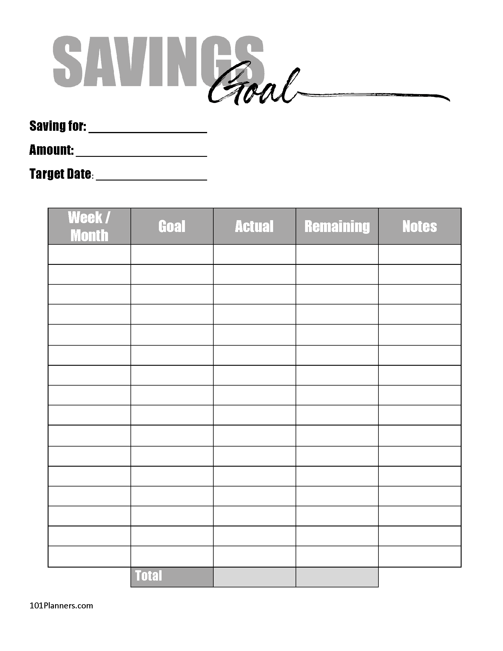 FREE Savings Tracker Printable Customize Online