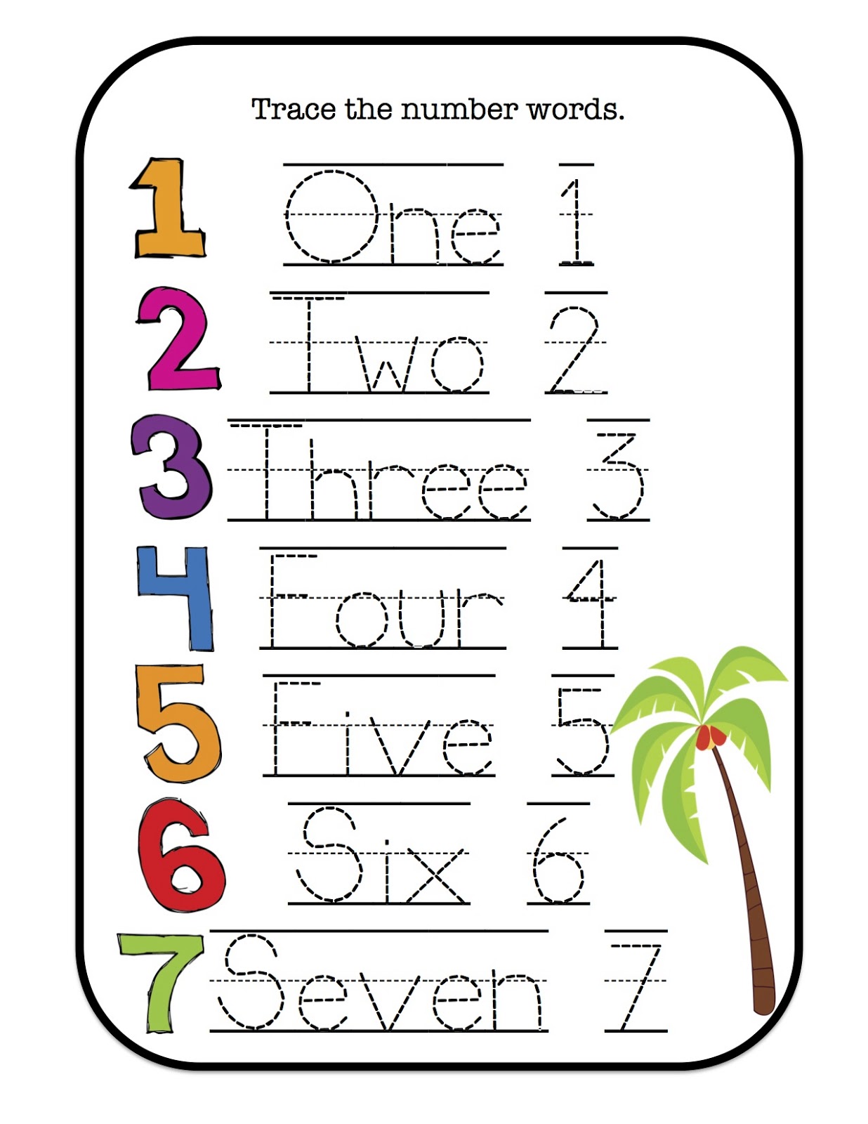 Tracing Numbers 1-10 Printable