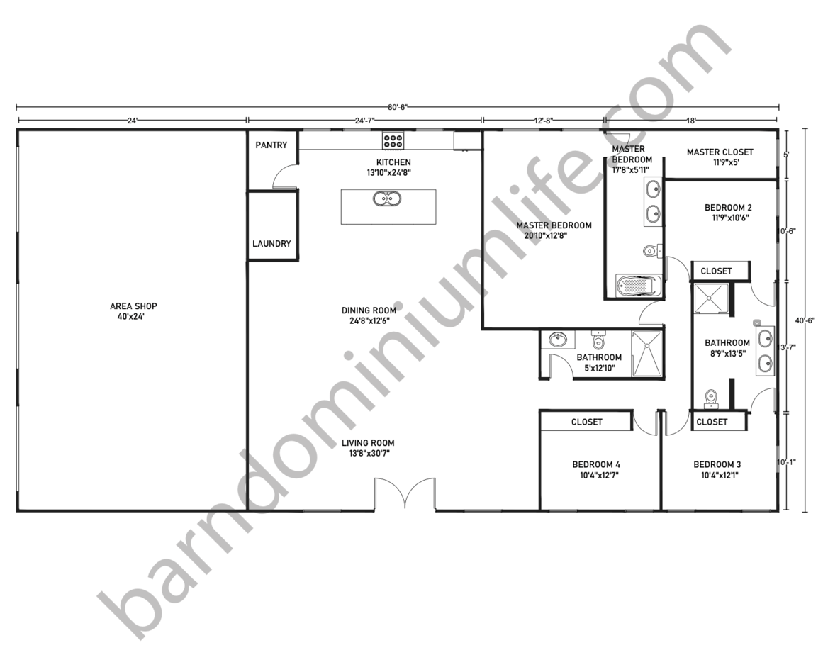 40x80 Barndominium Floor Plans with Shop What to Consider