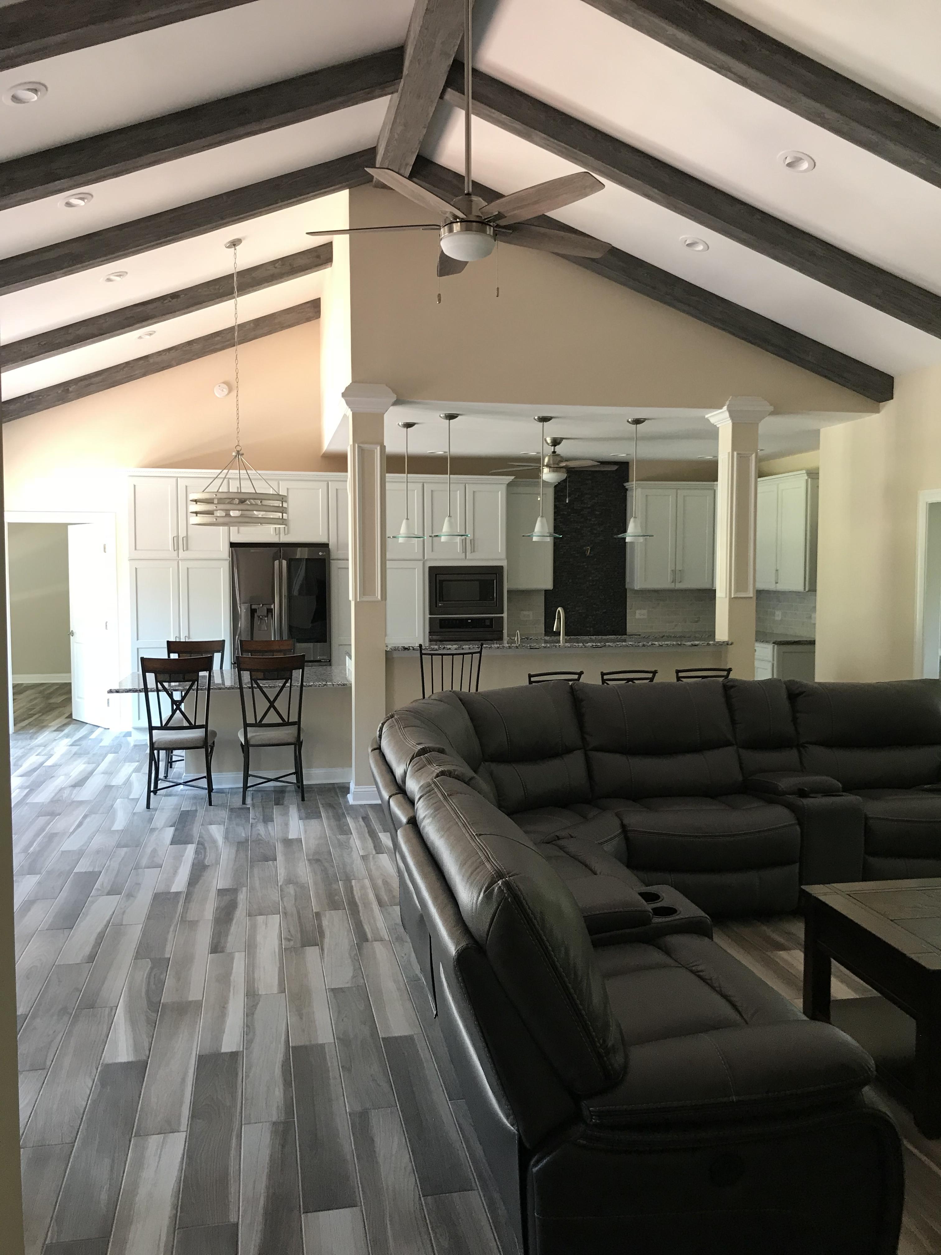 Light and Dark Accenting a Ceiling with Exposed Beams Barron Designs