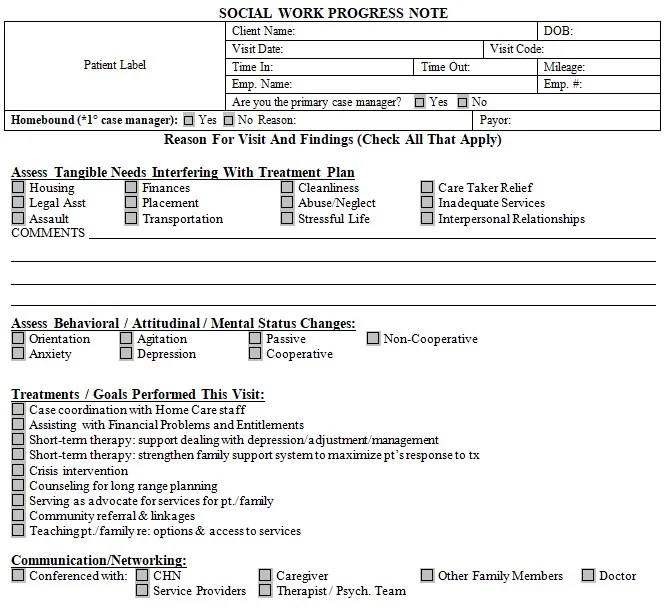 Free Printable Progress Note Templates [Word, PDF] Best Collections