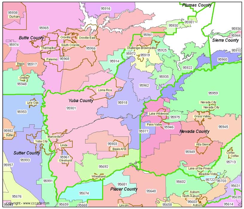 Yuba City Zip Code Map - Map Of New Mexico