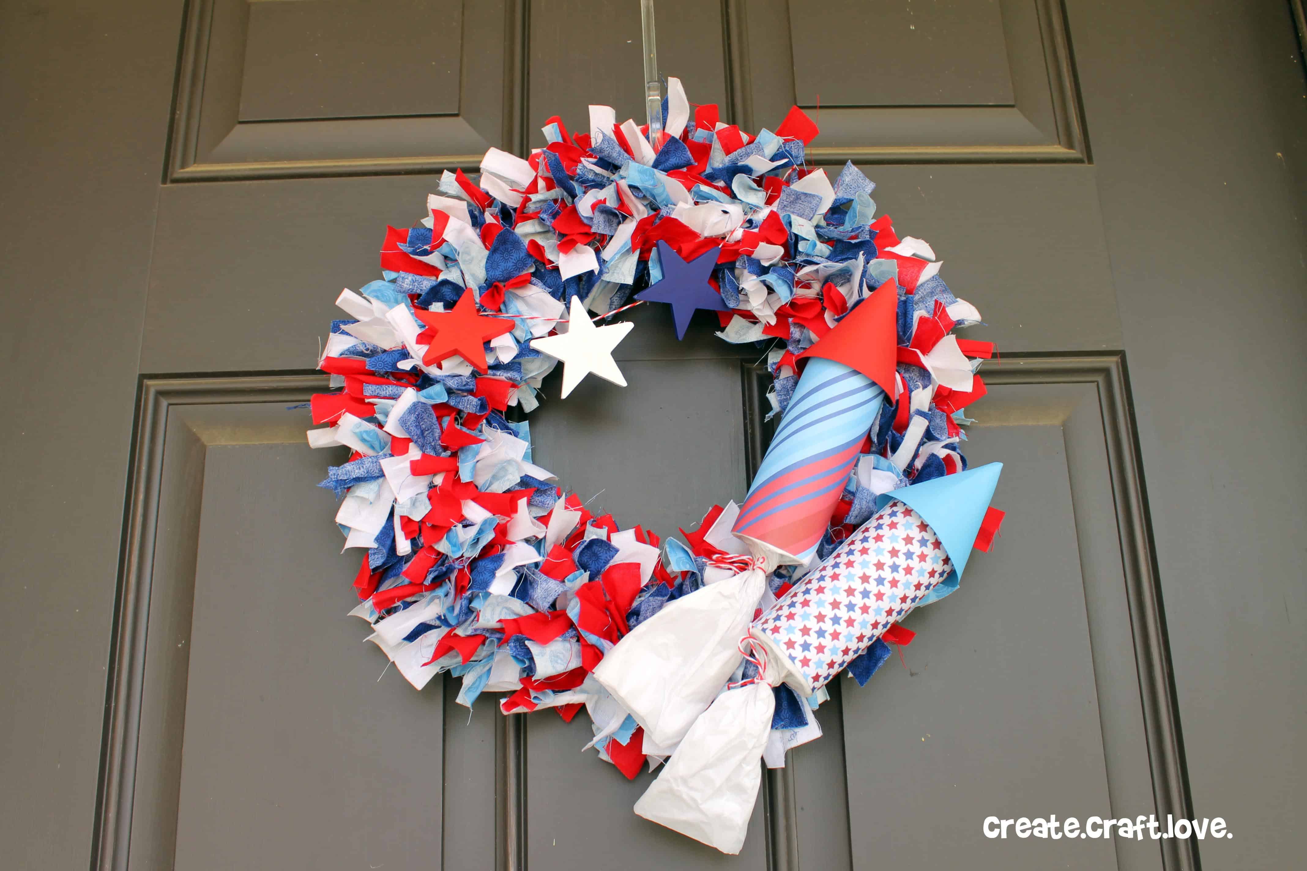 how to make a firecracker rag wreath wreath tutorial