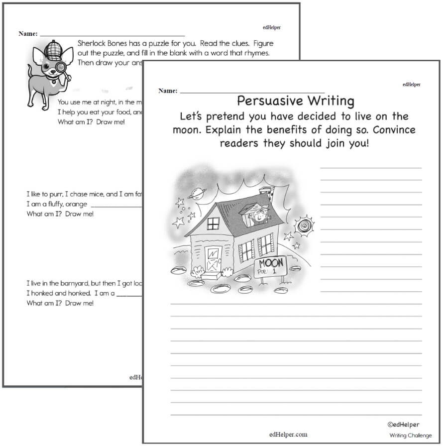 Writing Worksheets for Creative Kids | Free PDF Printables | edHelper.com