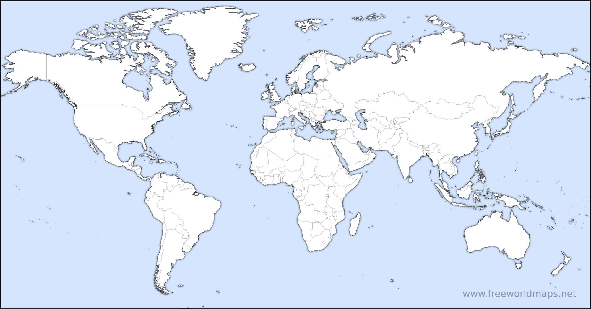 Printable Color World Map With Countries Labeled - United States Map