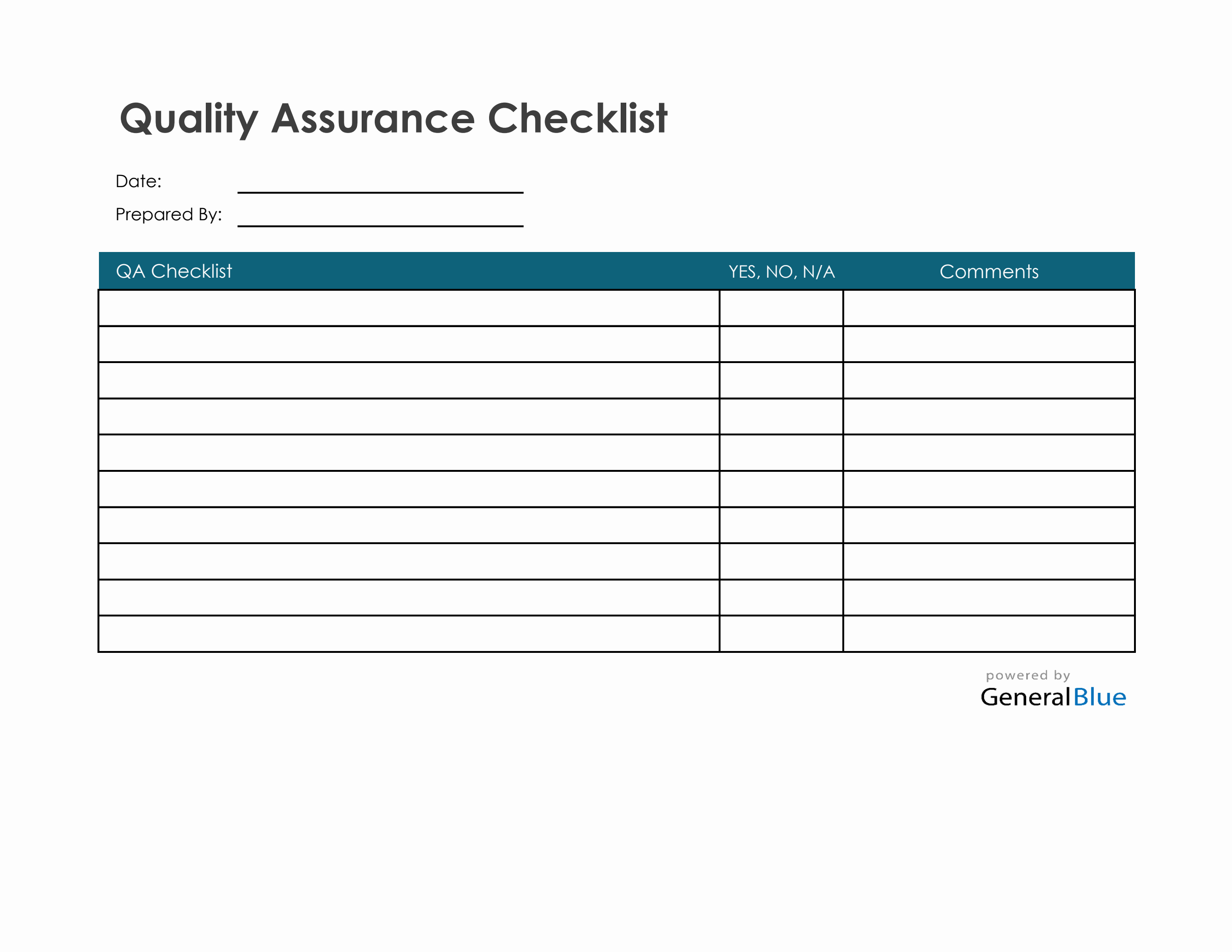 Quality Control Template Excel Free