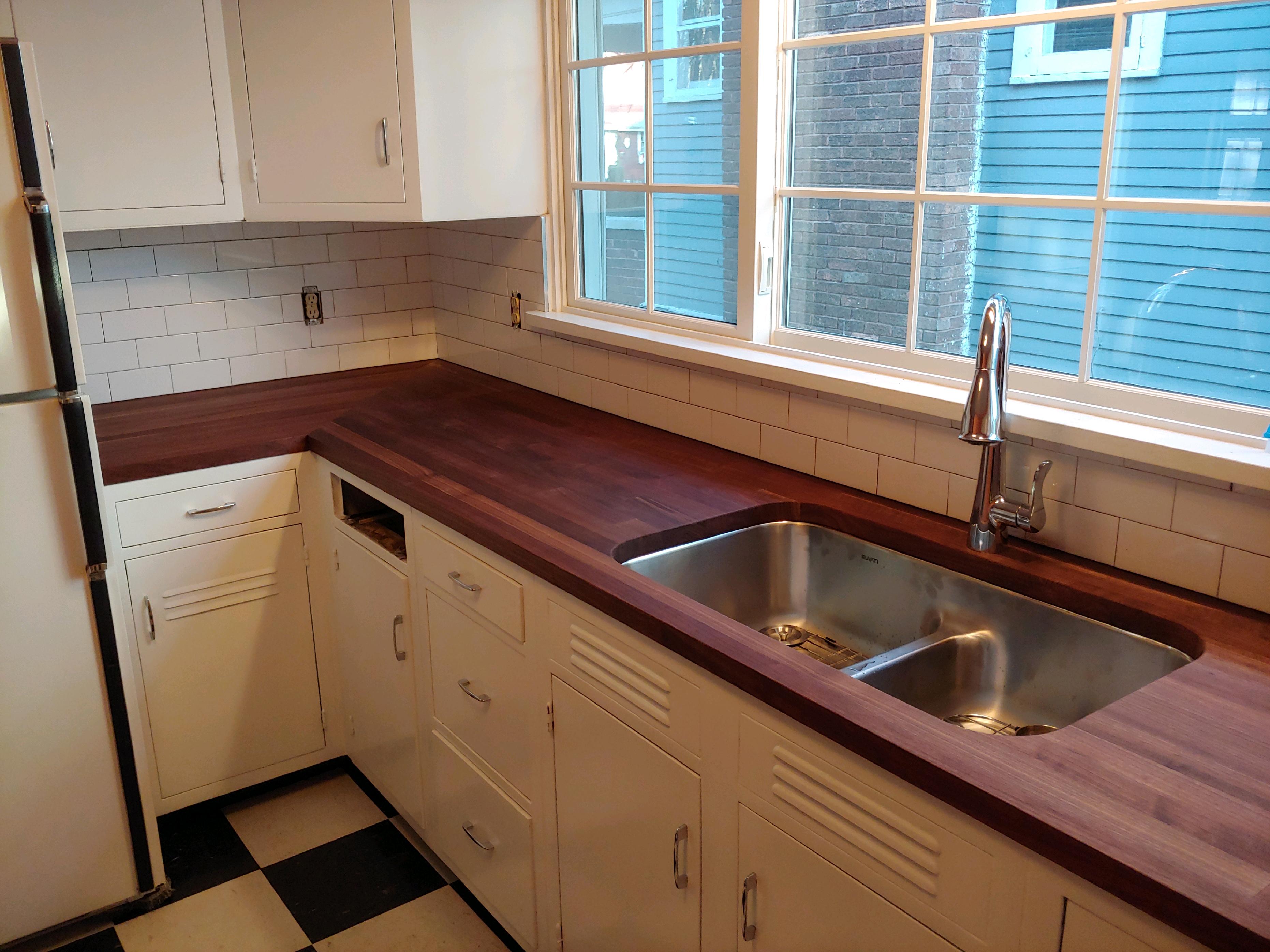 Butcher Block & Tile Backsplash Installation Nau Construction, Inc