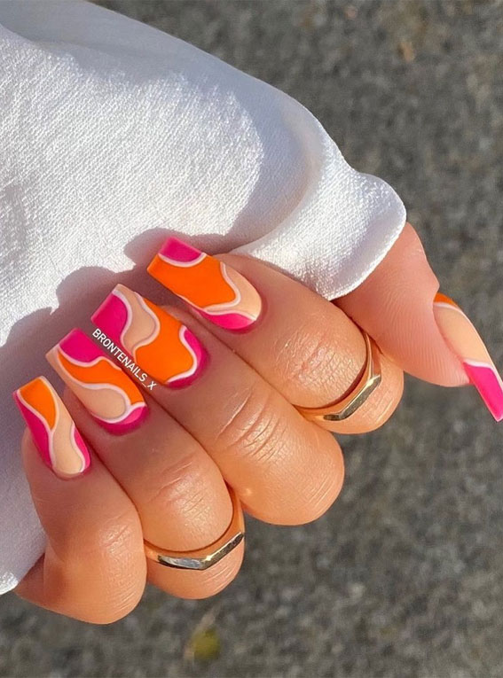 The Prettiest Summer Nail Designs We've Saved Bright pink & orange