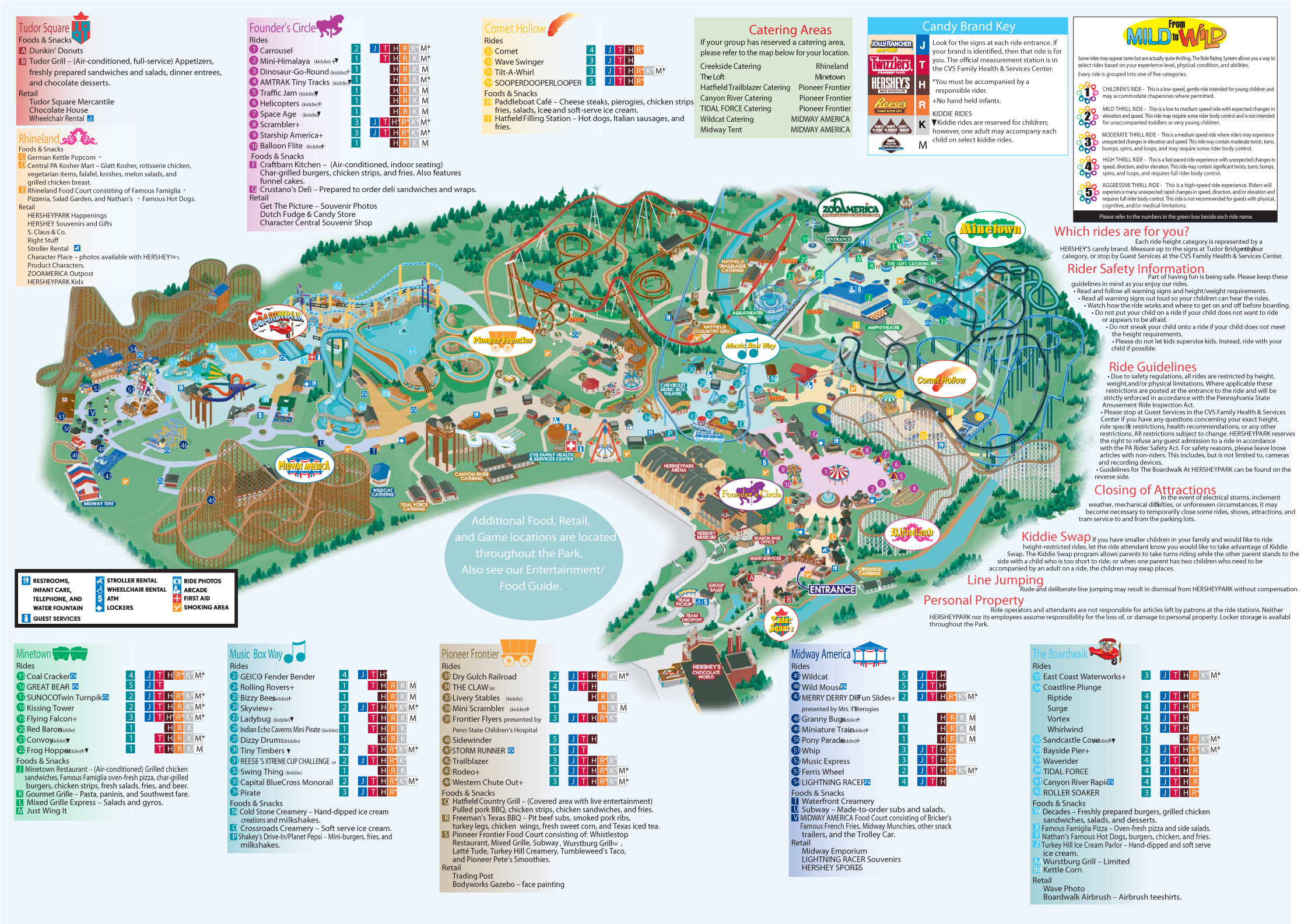 Hershey Park Official Map - 100 W Hersheypark Drive Hershey PA 17033