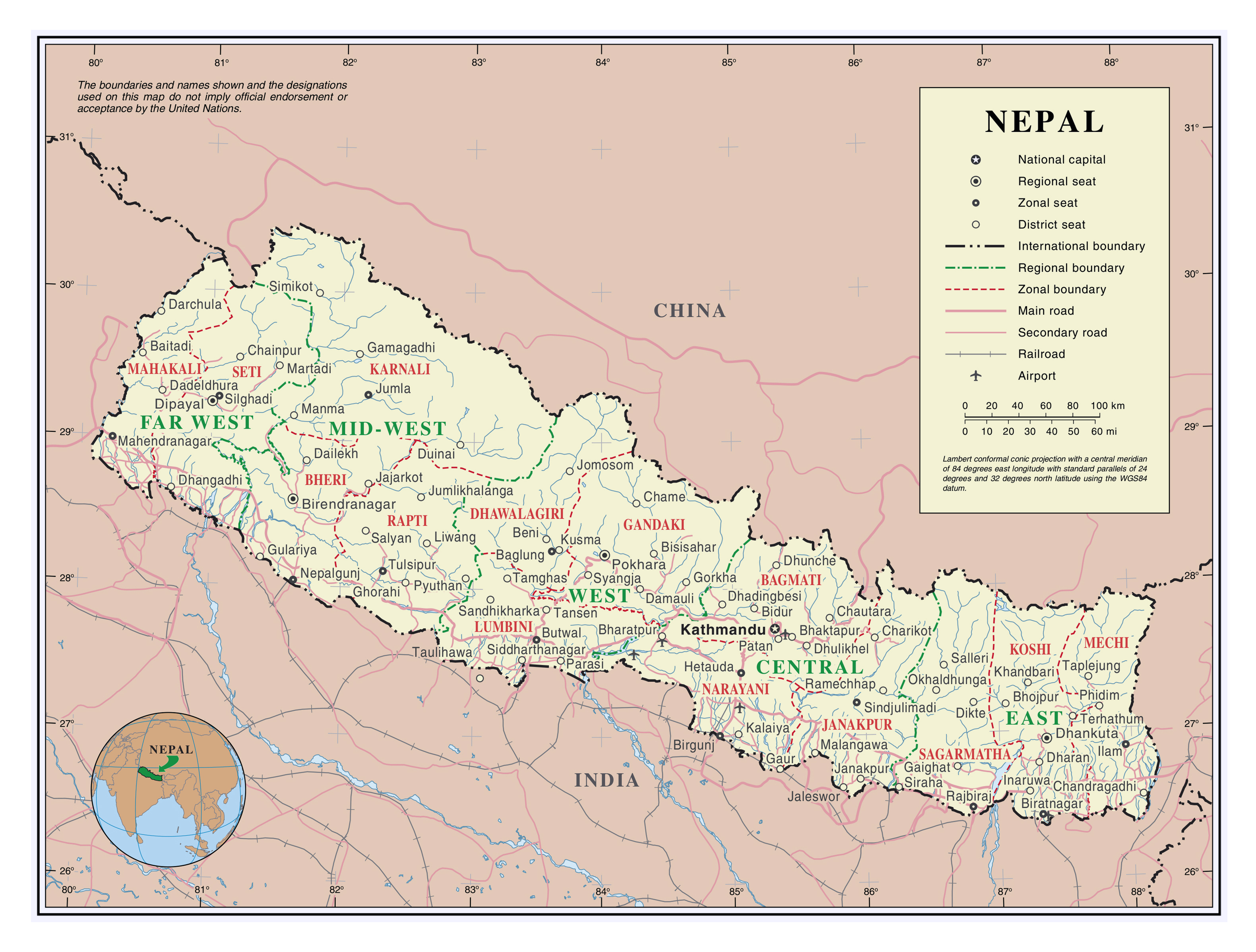 Maps of Nepal Detailed map of Nepal in English Tourist map of Nepal