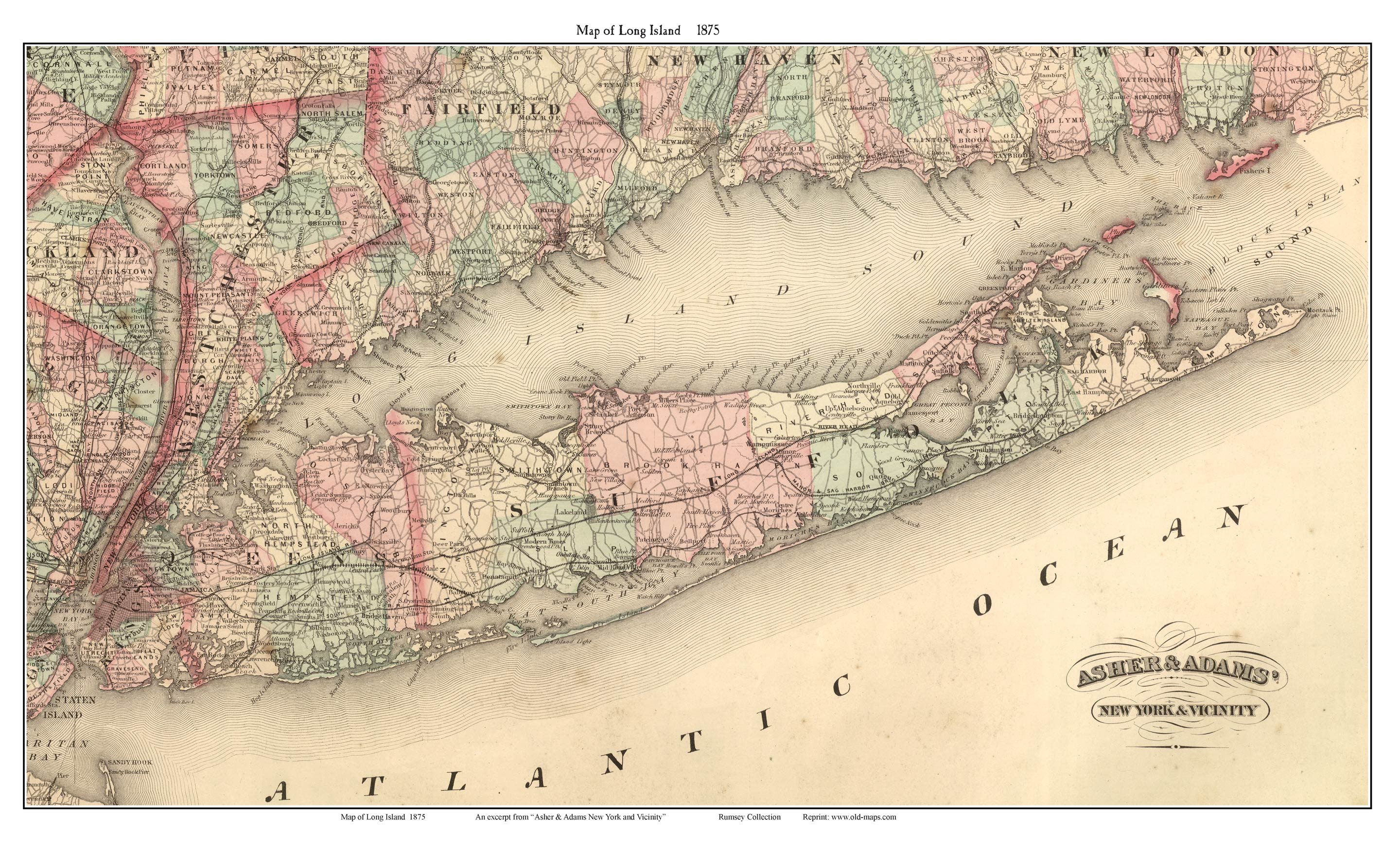 Old Maps of Long Island, New York