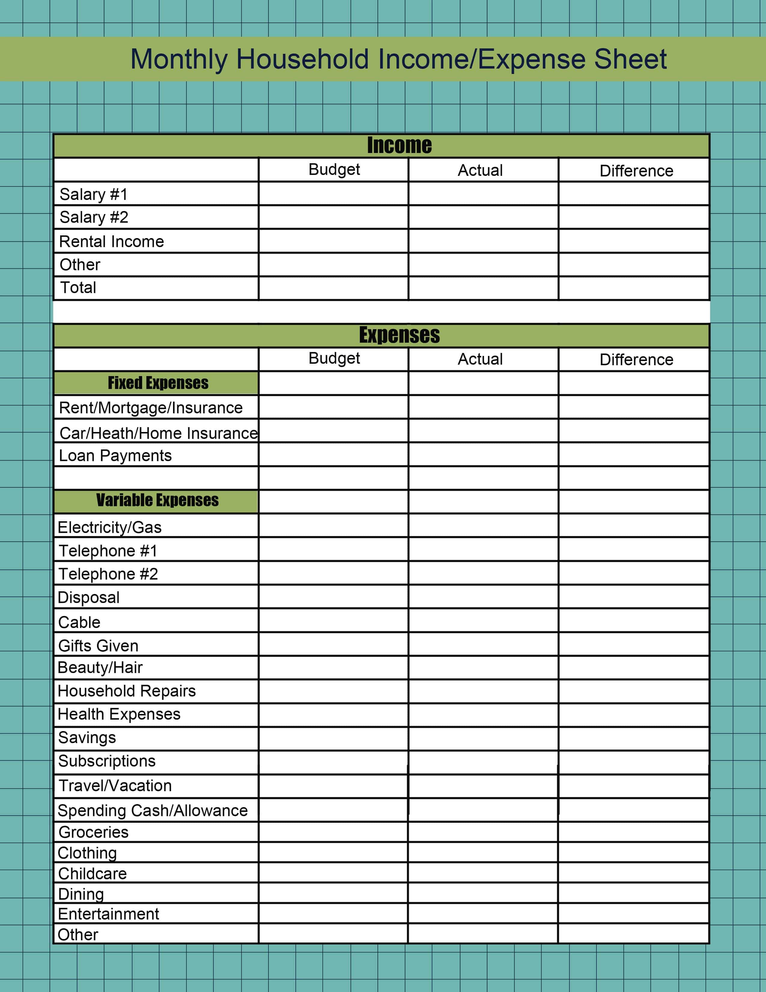 Planning A Monthly Budget