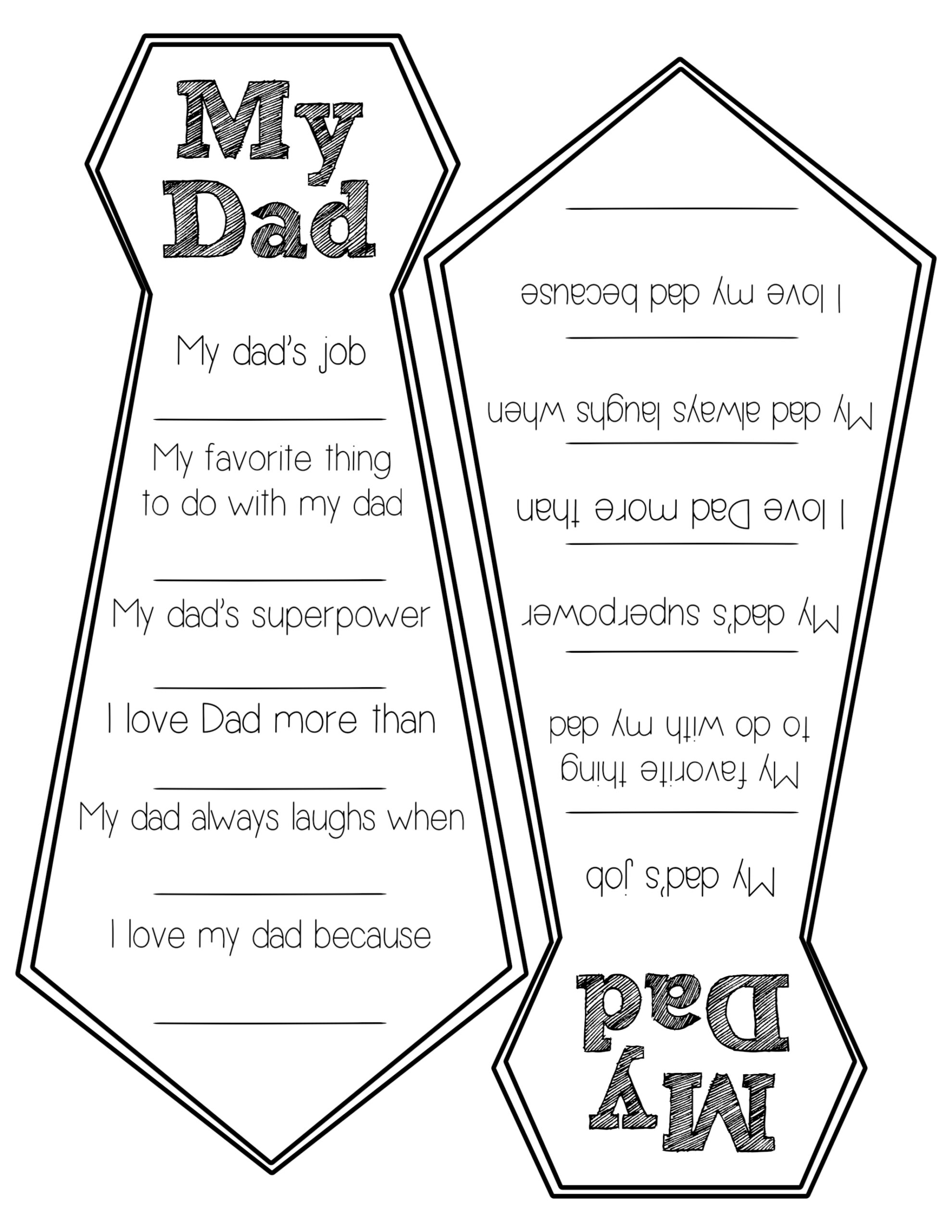 Free Printable My Daddy Fill In The Blank