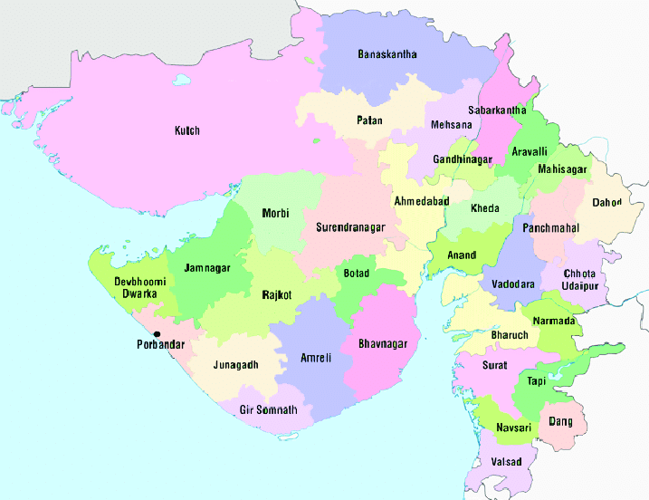 Districts in Gujarat State (India). Download Scientific Diagram