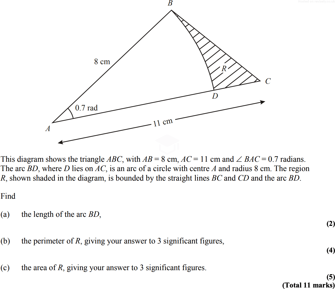 A-Level Edexcel Maths Questions - Sine and Cosine Rule - Revisely