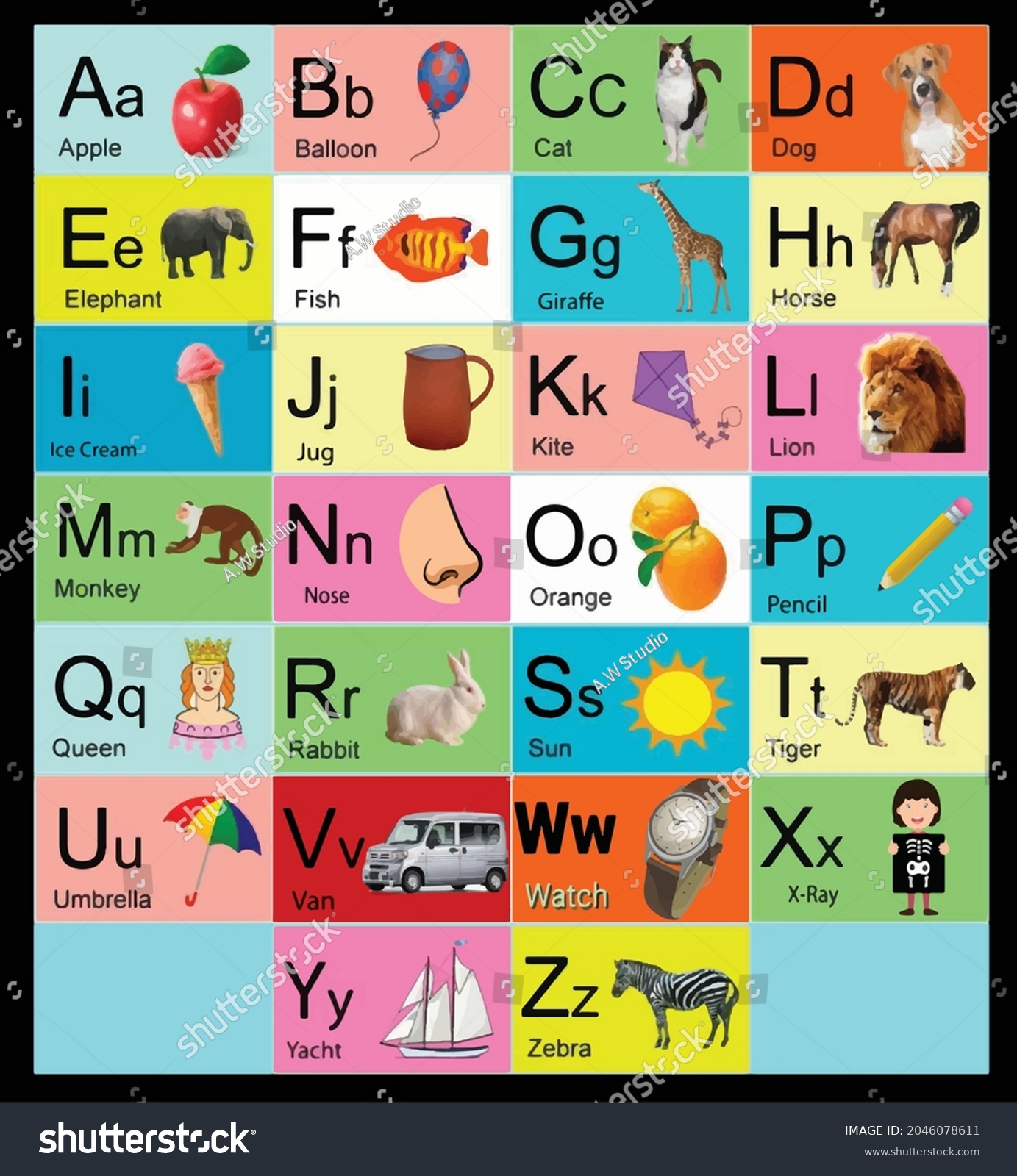 1,199 English Alphabet Chart Images, Stock Photos, 3D objects