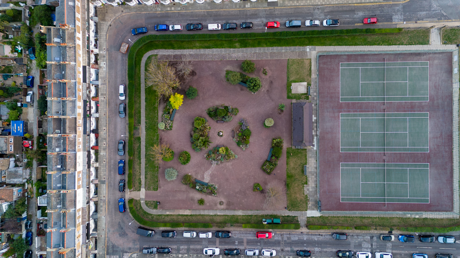 DJI Mini Pro 4 camera samples tennis courts