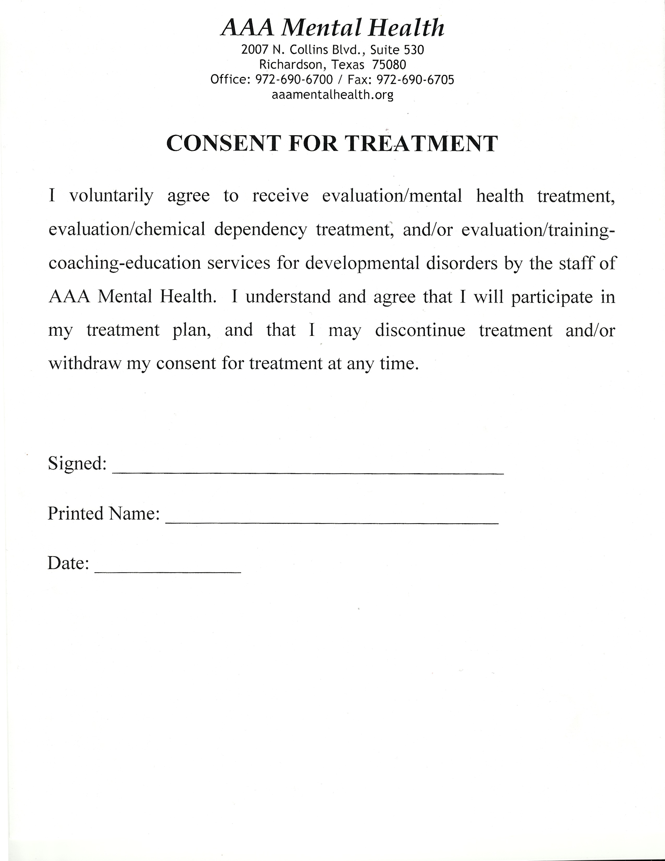 Medical Treatment Printable Medical Consent Form For Minor