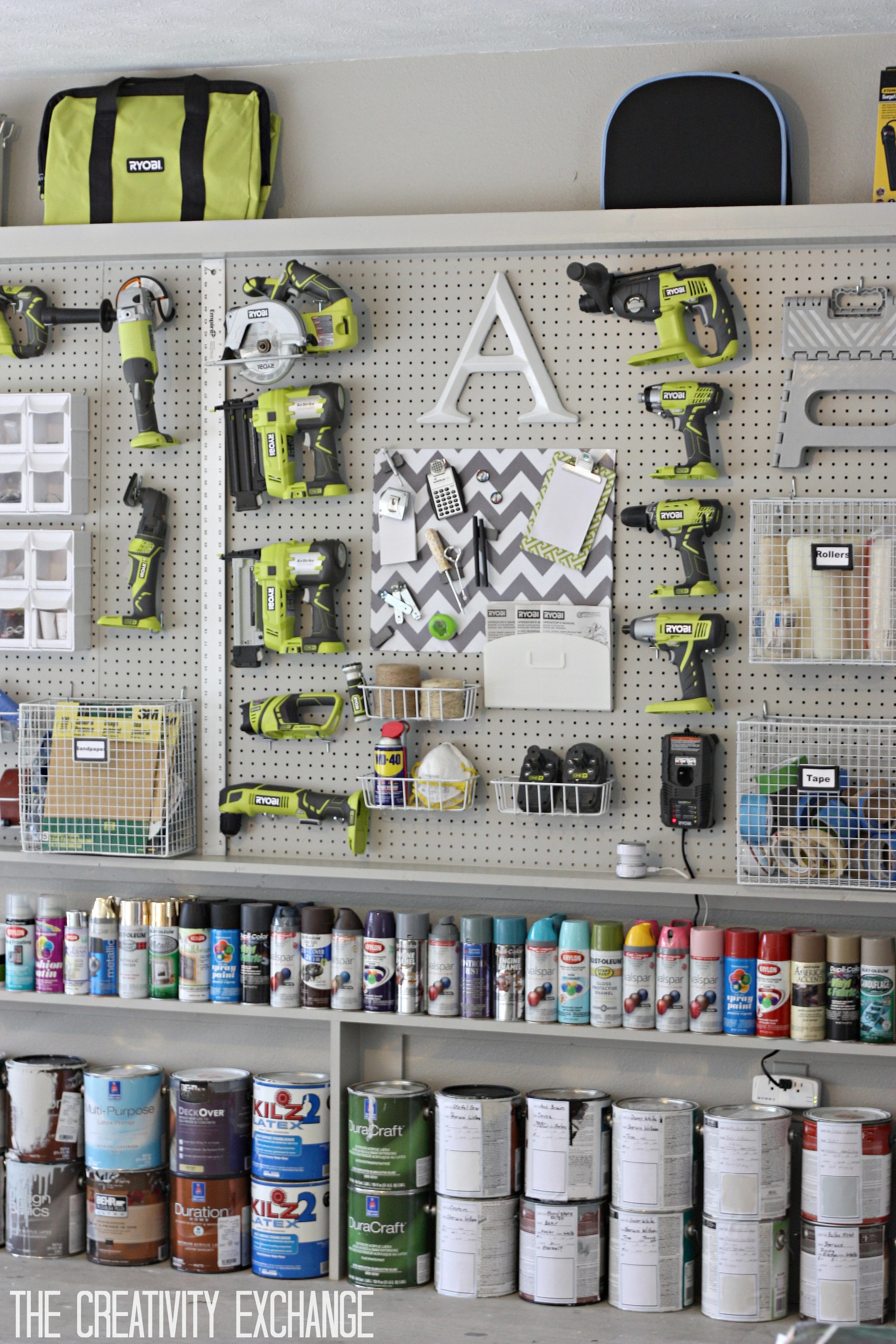 Organizing the Garage with DIY Pegboard Storage Wall