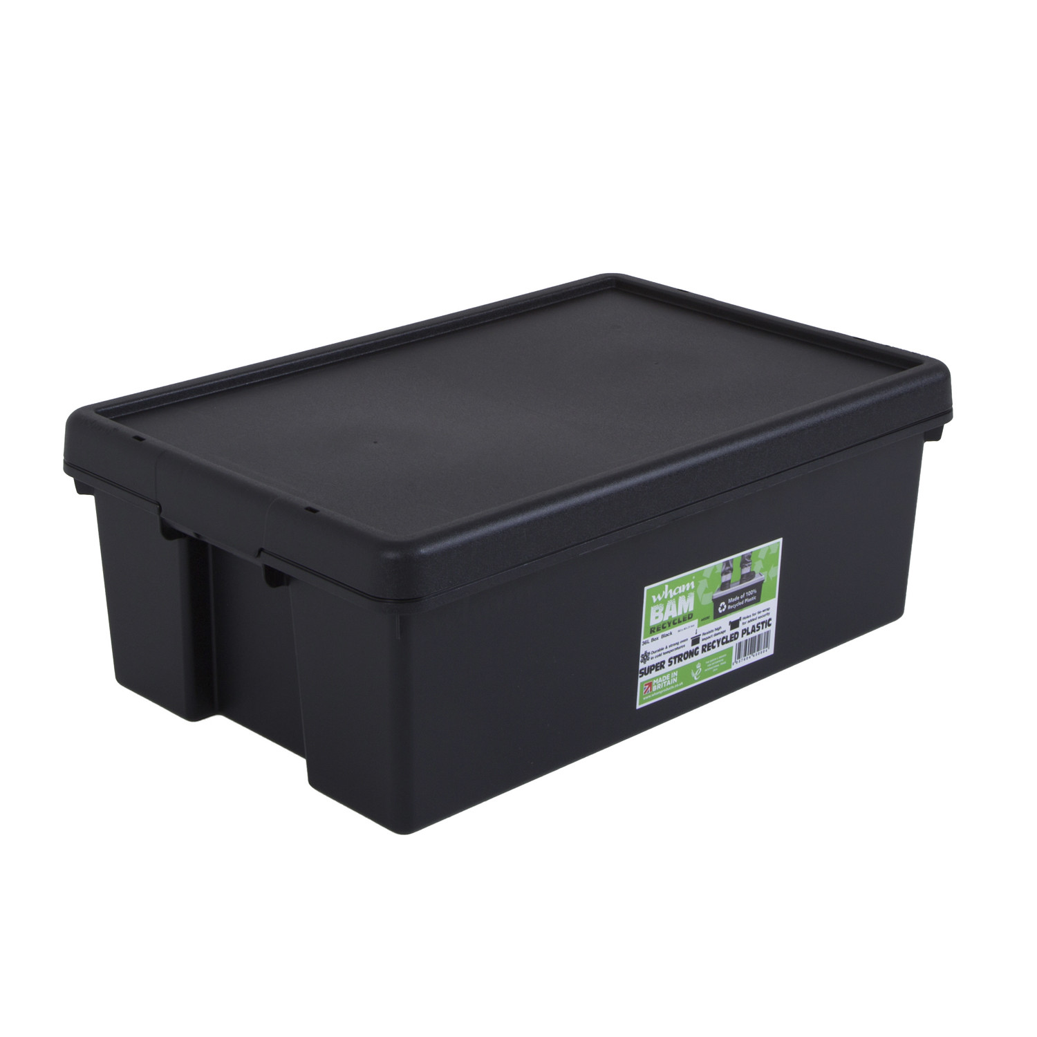 Wham Recycled Black Storage Box with Lid