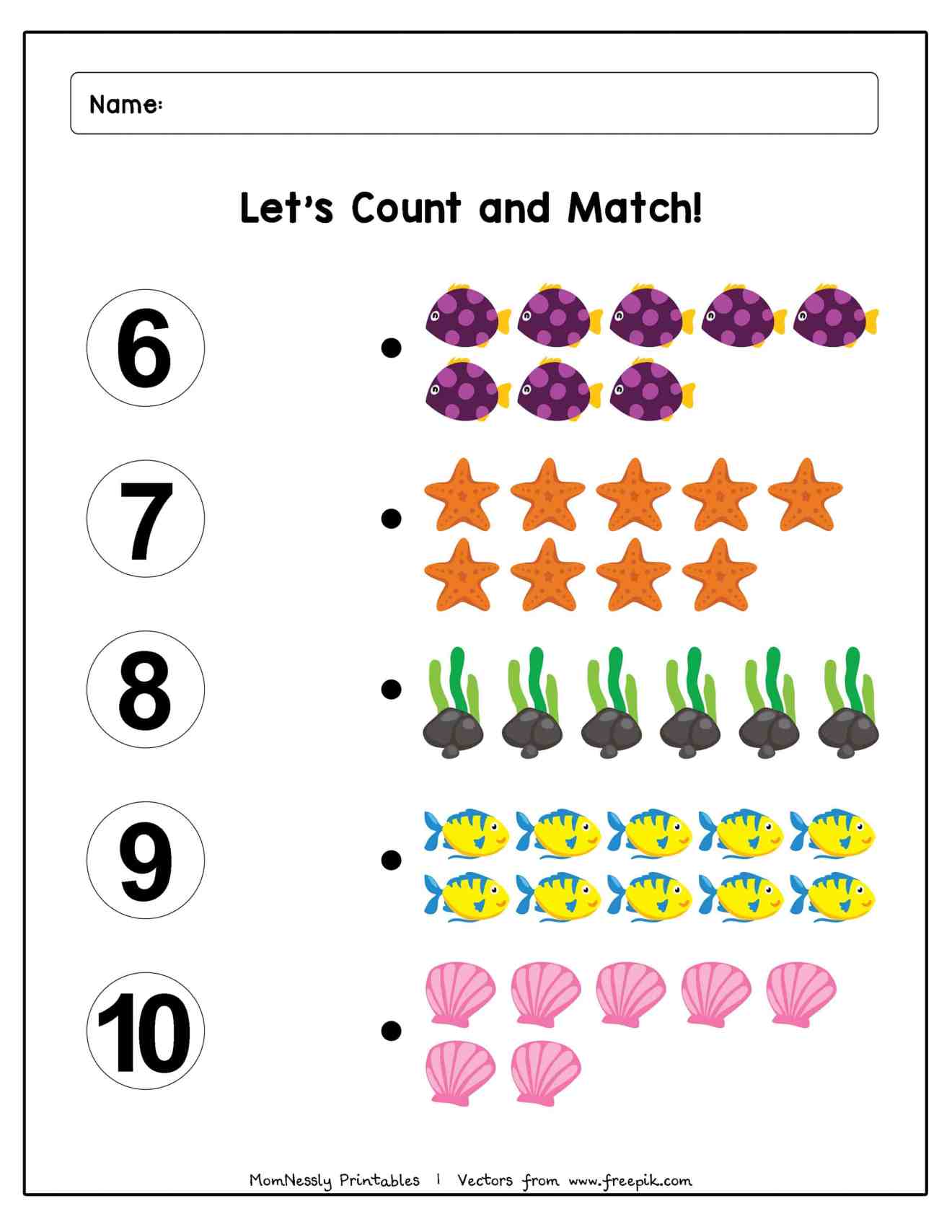 Count and Match Worksheets