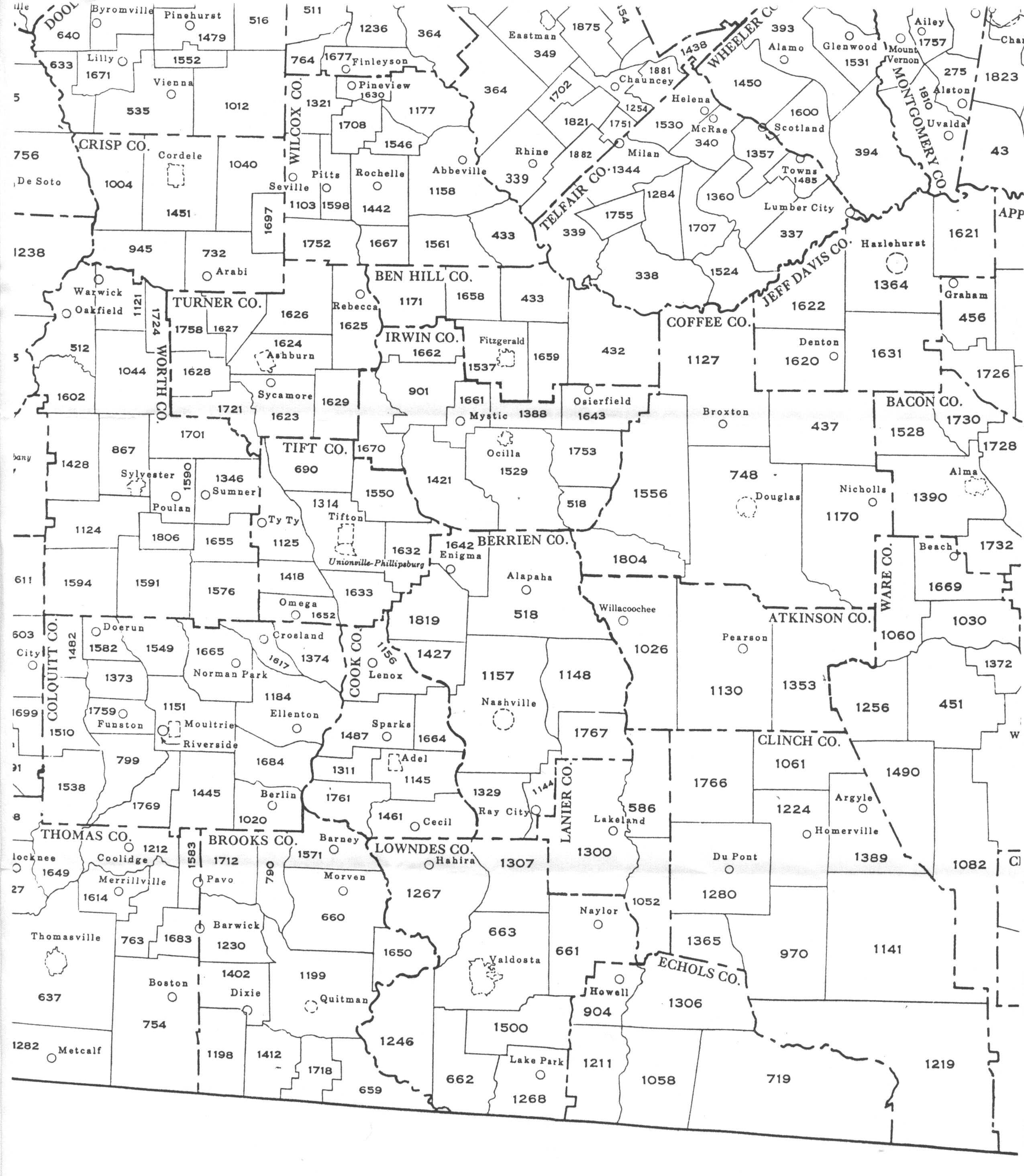 Georgia Militia Districts Map USGenWeb Archives Militia District Maps