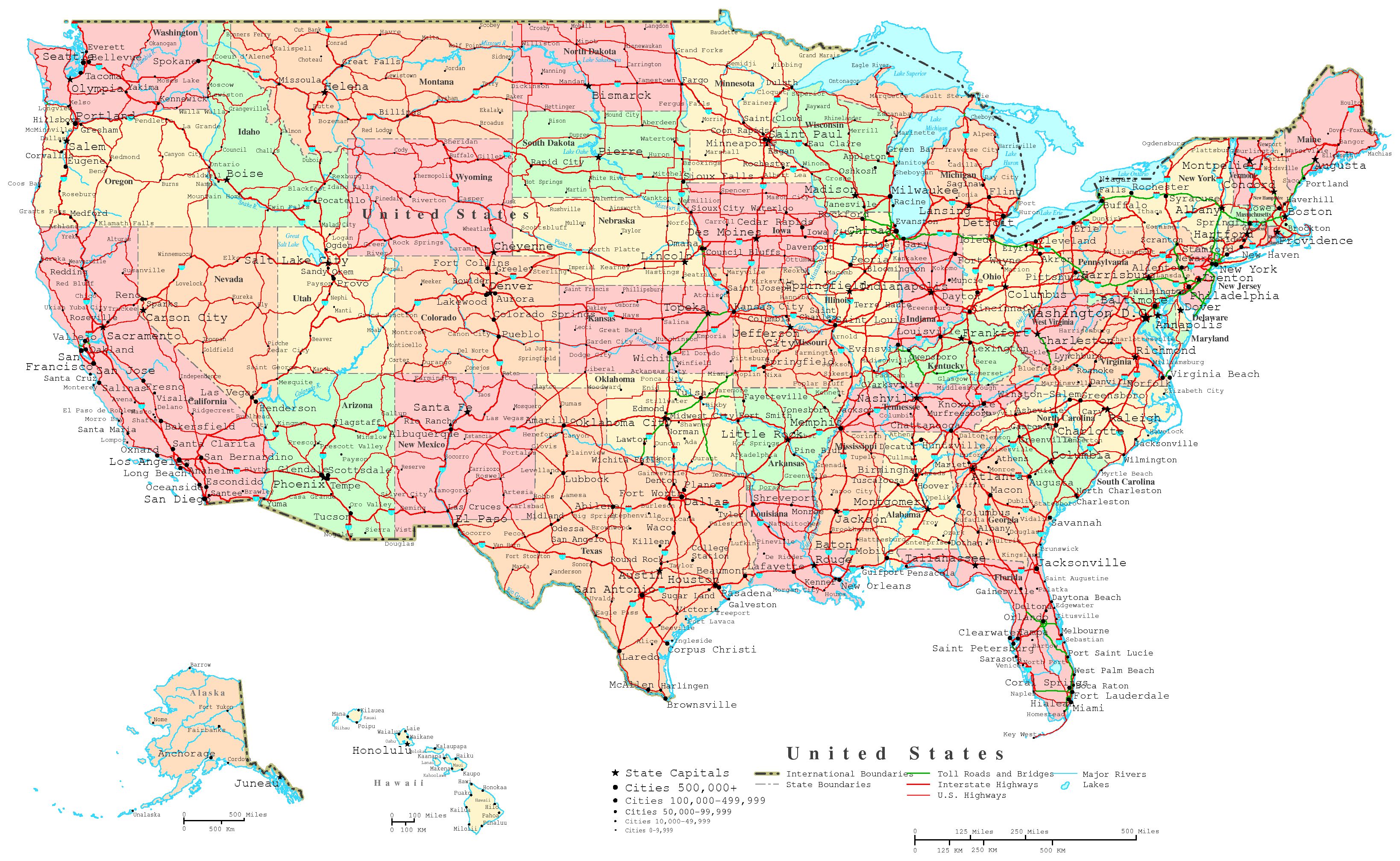 Map Of United States Cities And Highways Us Major Highway Map