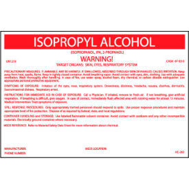 Signs | HazMat | HazMat Container Labels - Isopropyl Alcohol | B66082 ...