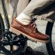 Timberland 3-eye handsewn boat shoe worn to cycle