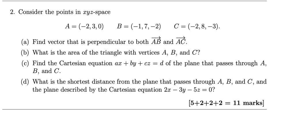 Solved Consider The Points In 3d Space