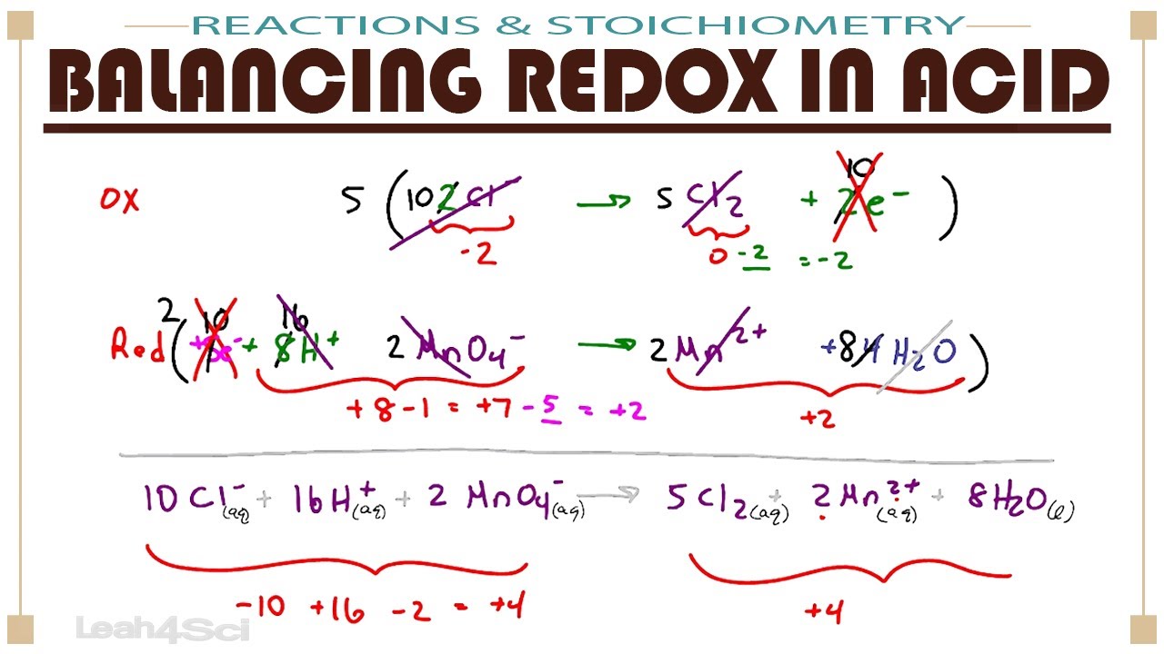 Balancing Redox Equations In Acidic