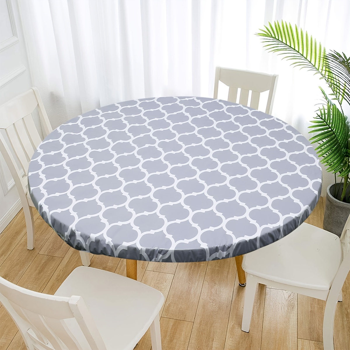 Elastic Edged Vinyl Fitted Tablecloth