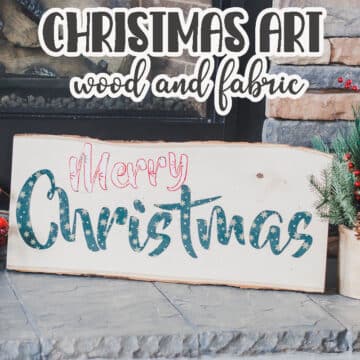 Make a beautiful Christmas decor piece with this fabric on wood DIY project. Make for Christmas or any holiday with a few simple steps. Grab some cute fabric scraps and a wood background to get started.