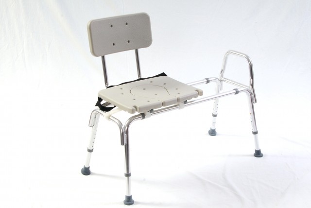 Sliding Transfer Bench With Commode Opening