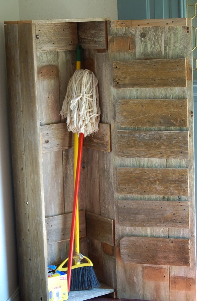 Wooden Broom Closet Cabinet