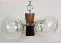 Mid Century Modern Wood Chandelier