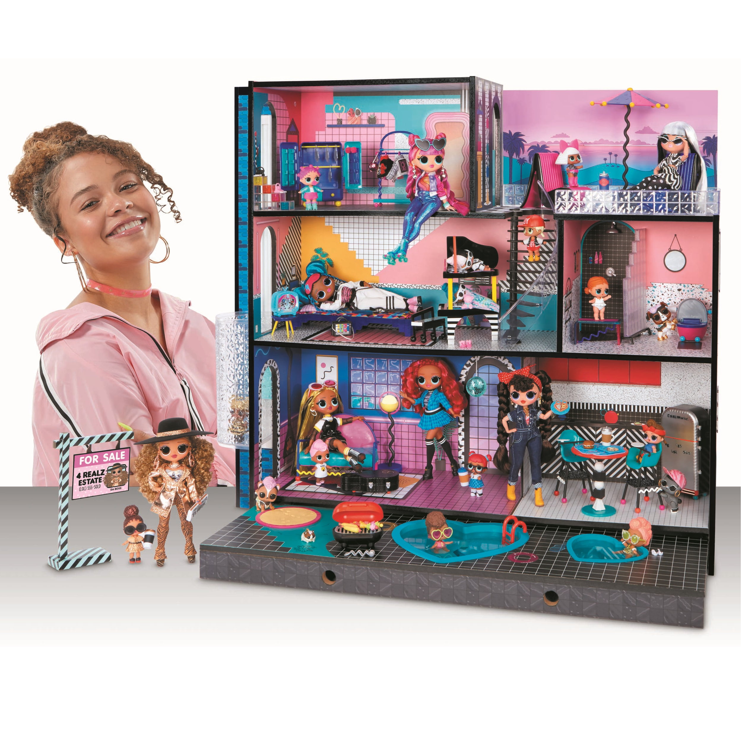 LOL Surprise OMG House Real Wood Dollhouse With 85 Surprises For Kids ...