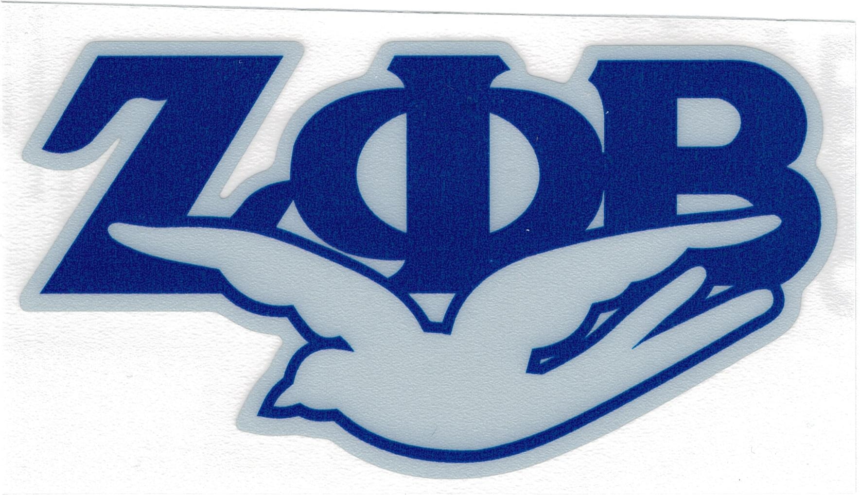 Zeta Phi Beta Dove Reflective Symbol Decal Sticker [Silver - 4.25