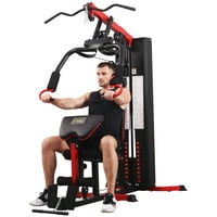  Fitvids LX750 Multifunctional Full Home Gym System Workout Station with 122.5 Lbs Weight Stack 