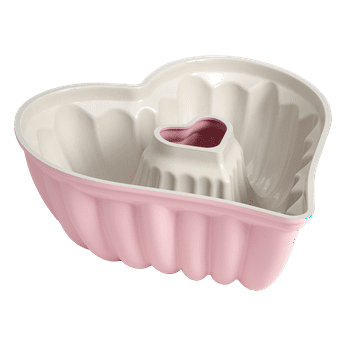 Paris Hilton Premium Nonstick Heart Shaped Fluted Pan, Dishwasher Safe, 9.5 inch, Pink